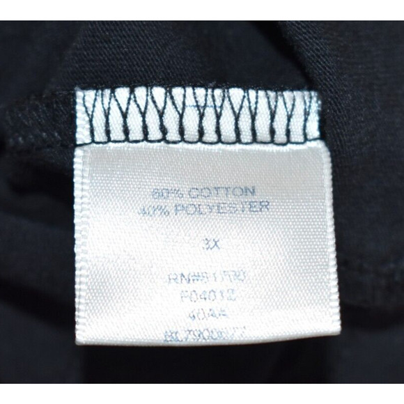 BEDFORD FAIR Black Short Sleeve T-Shirt Women's 3X V neck Comfy soft fabric Goth - Picture 4 of 5